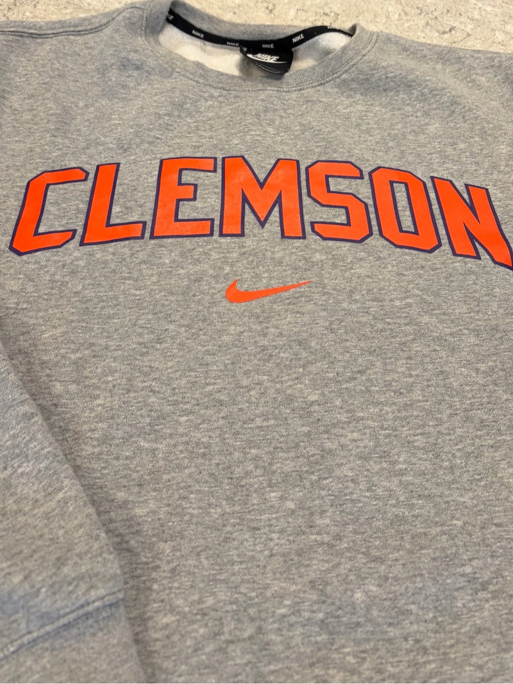 Clemson Tigers Nike Gray Crewneck Sweatshirt-Large - Picture 3 of 6